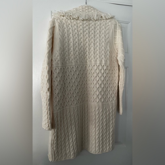 ❤️ NWT GORGEOUS WOOL BLEND CARDIGAN. MADE IN ITALY. SIZE MEDIUM. ECRU COLOR - Picture 3 of 5